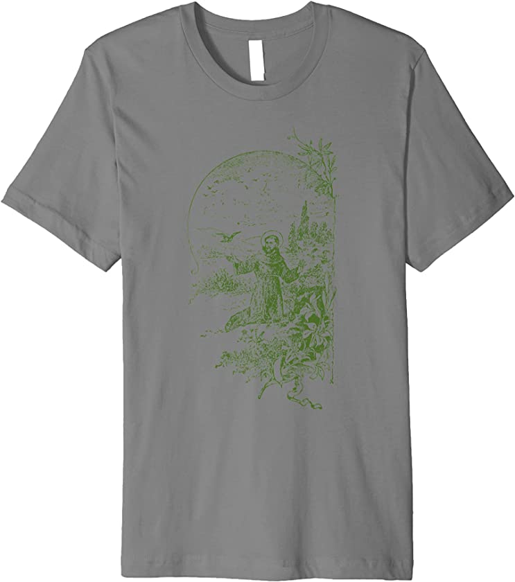 St Francis of Assisi Vintage Saints Catholic Ecology Animals Premium T-Shirt