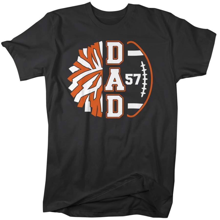 Men’s Personalized Cheer Dad T Shirt Custom Football Shirts Cheer T Shirt Personalized Team Football Shirts