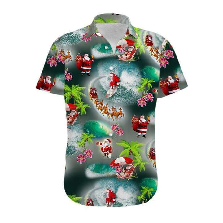 Santa Beach Christmas Hawaiian Shirt  Unisex  Adult  Hw1771