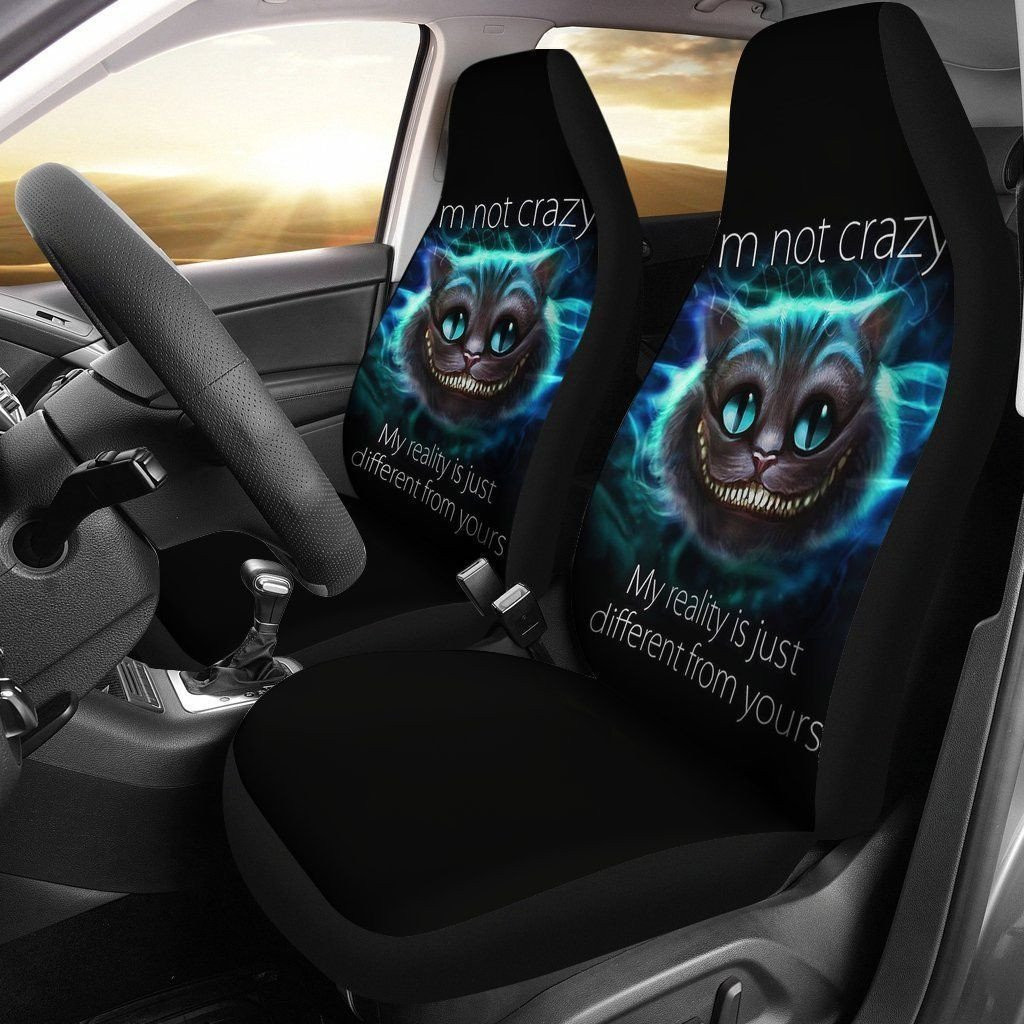 Alice In Wonderland Car Seat Covers With Leather Pattern Print Will Get 2 Pcs