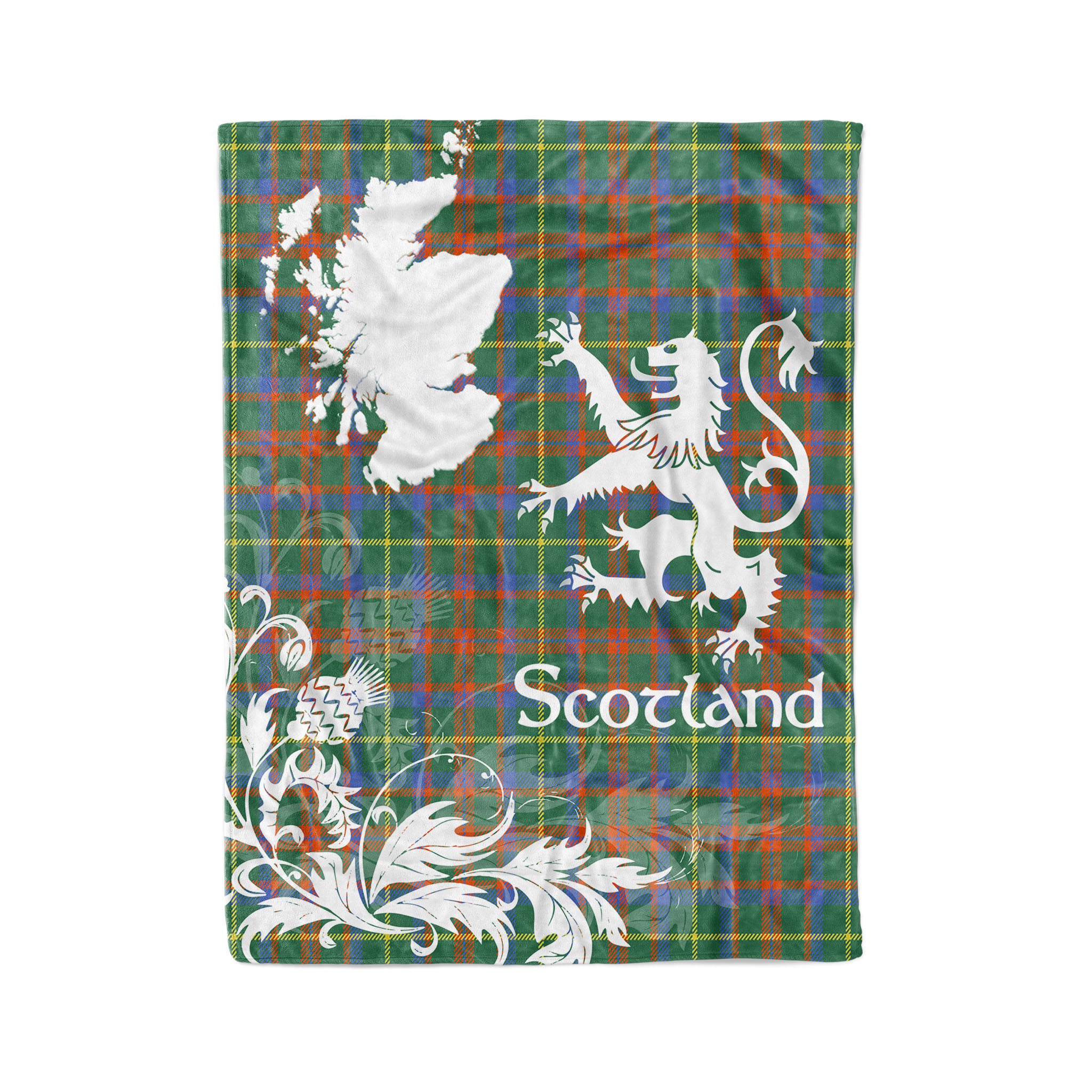 Tartan Blanket Thistle And Lion Scottish Clan Mackintosh Hunting Ancient Plaid Blanket