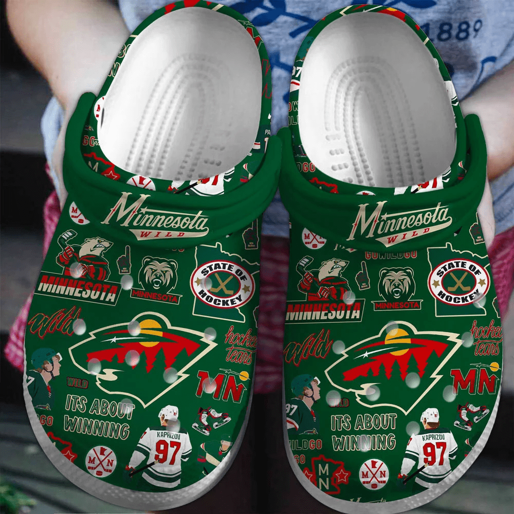 Minnesota Wild Ice hockey team NHL Sport Crocs Clogs Crocband Shoes Comfortable For Men Women and Kids 2