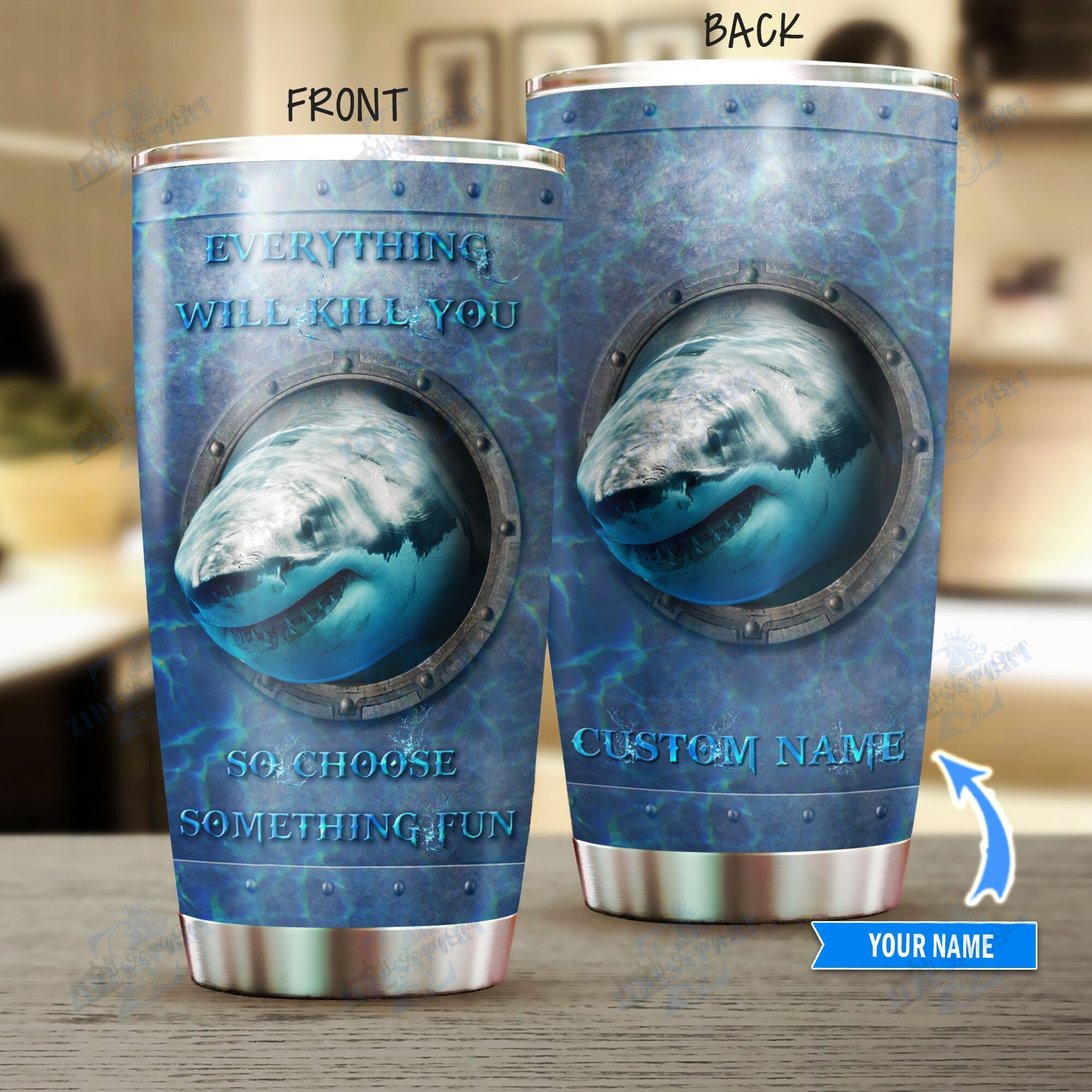 Shark Personalized Stainless Steel Tumbler Tru21031205