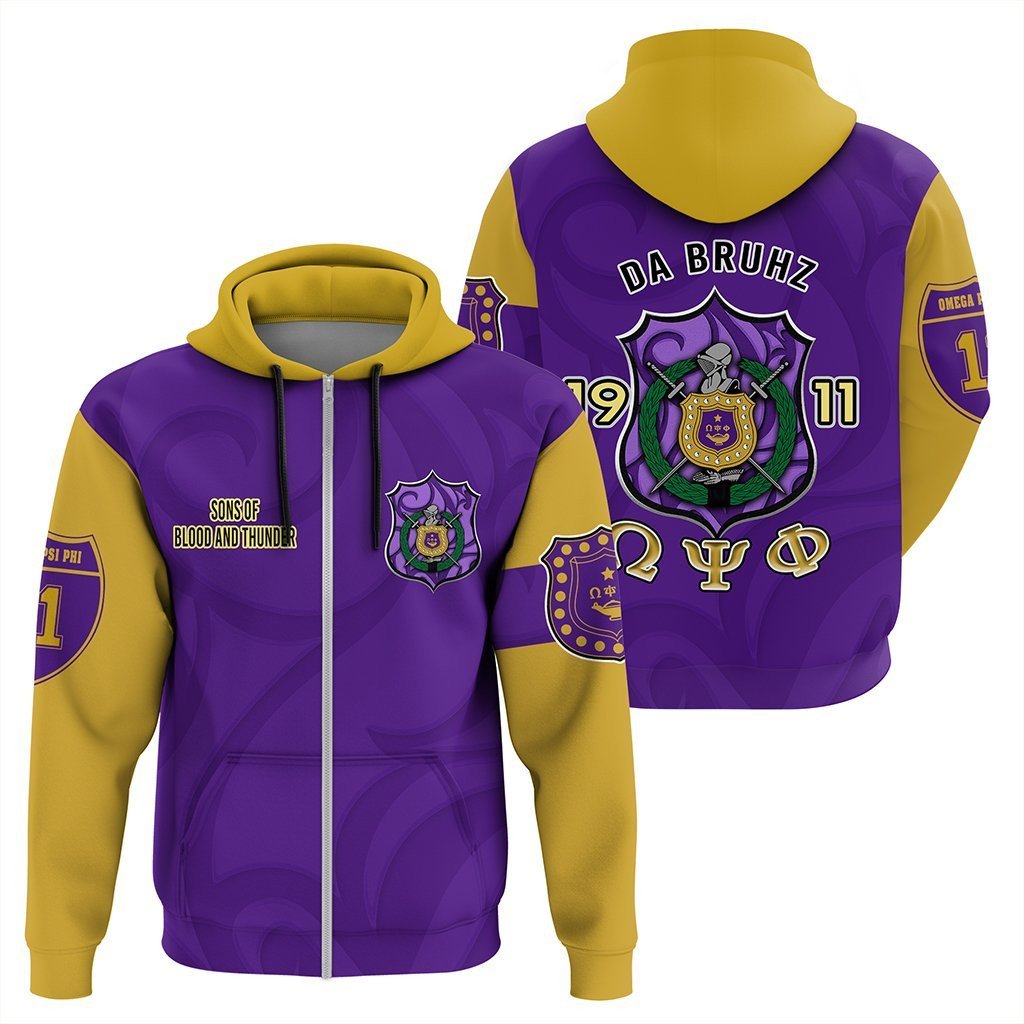 Fraternity Hoodie – Omega Psi Phi Da Bruhz Zip Hoodie