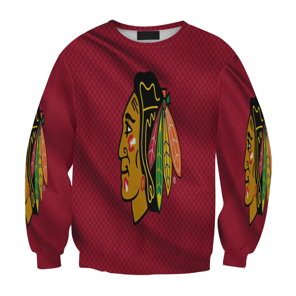 Chicago Blackhawks Emblem Texture14 Gift For Fan 3D Full Printing Sweatshirt