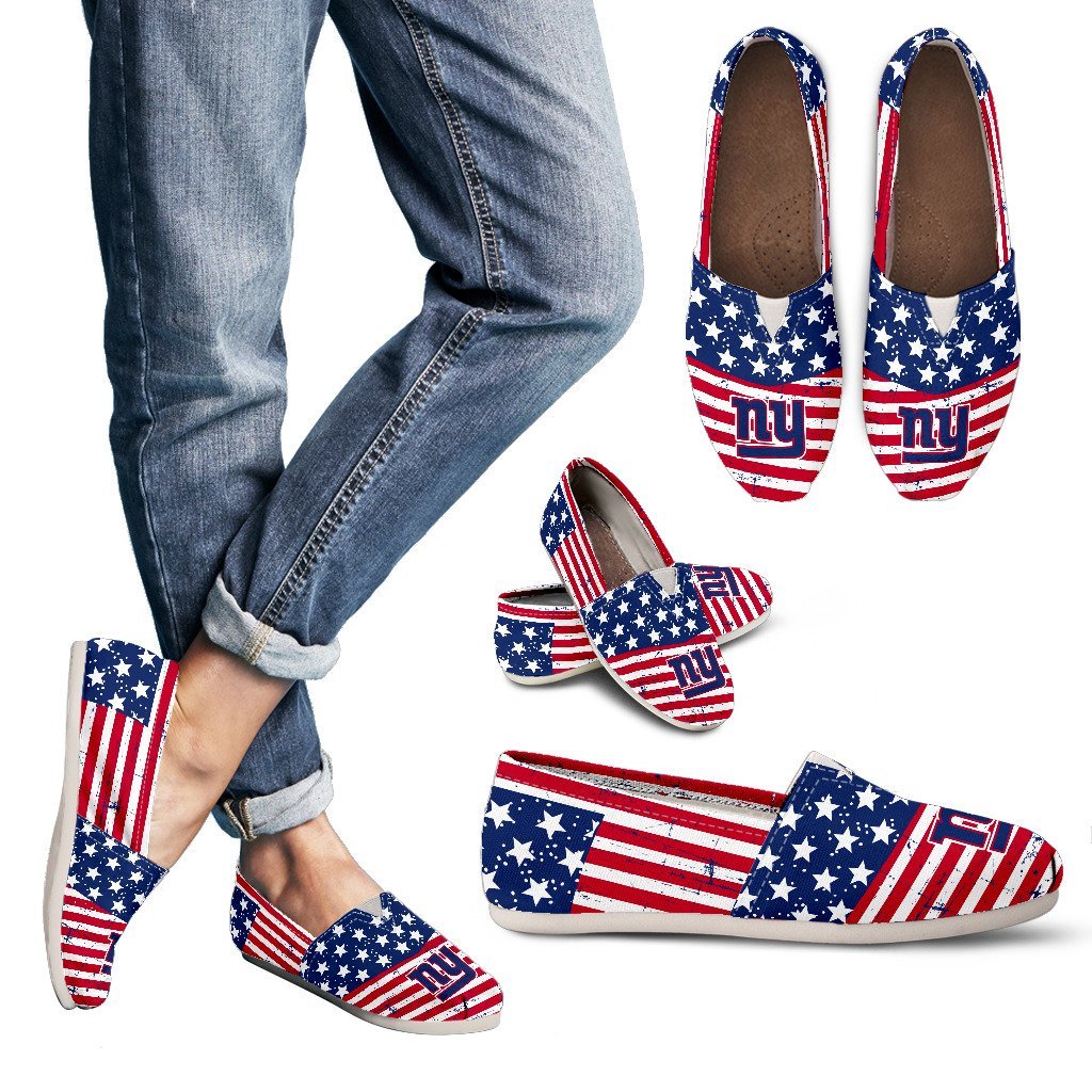 Vintage Star America Flag New York Giants Women Casual Shoes