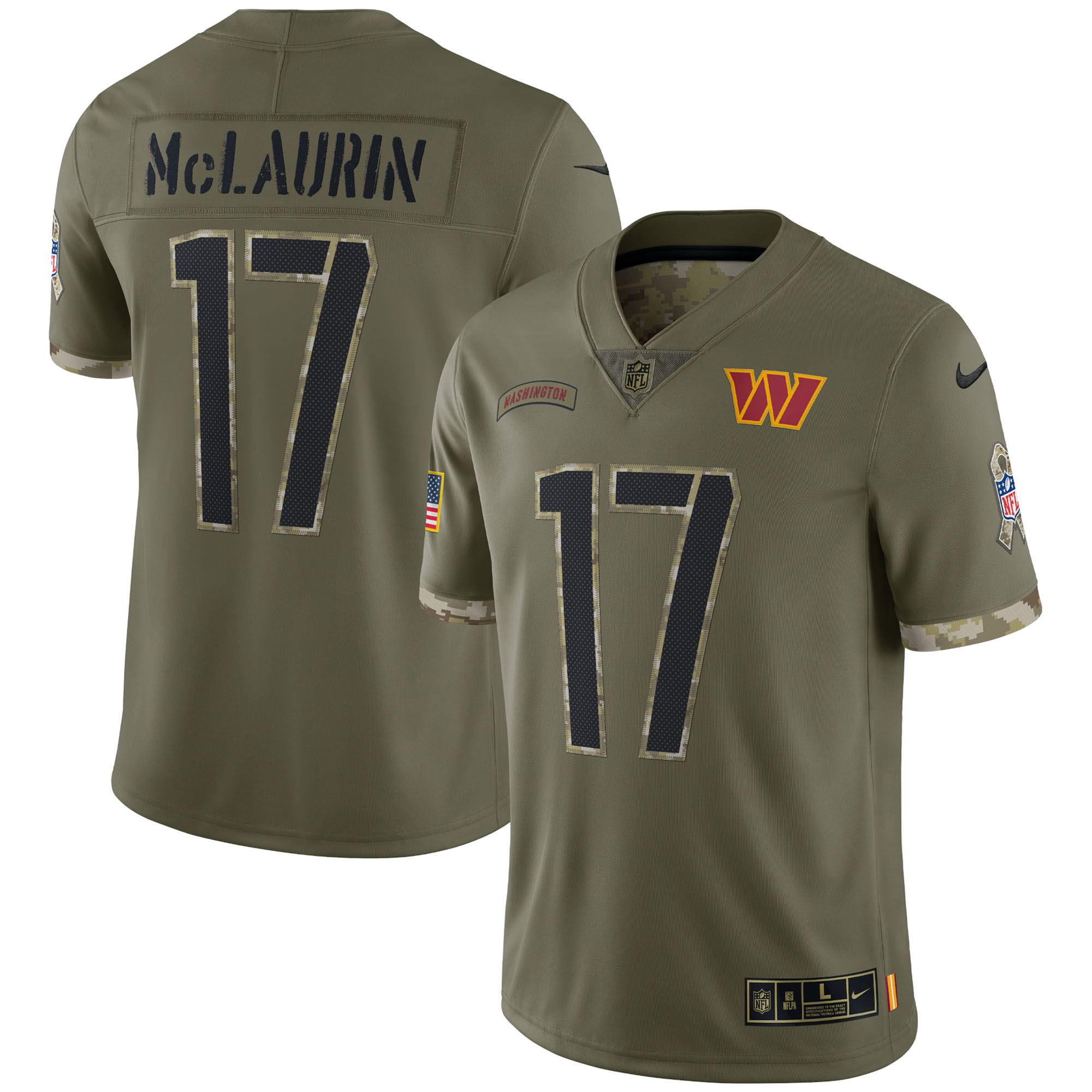 Terry McLaurin Washington Commanders 2022 Salute To Service Limited Jersey – Olive