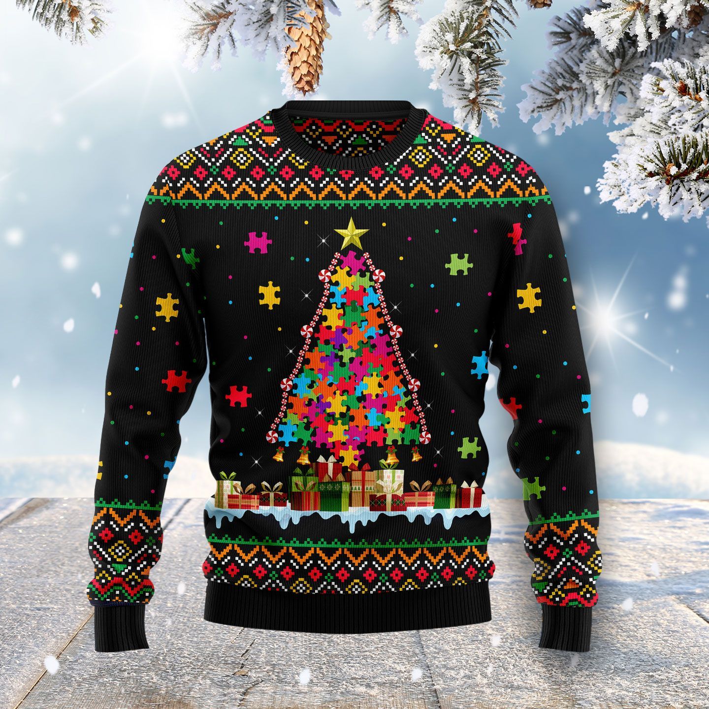 Autism Ugly Christmas Sweater | For Men & Women | Adult | Us5293