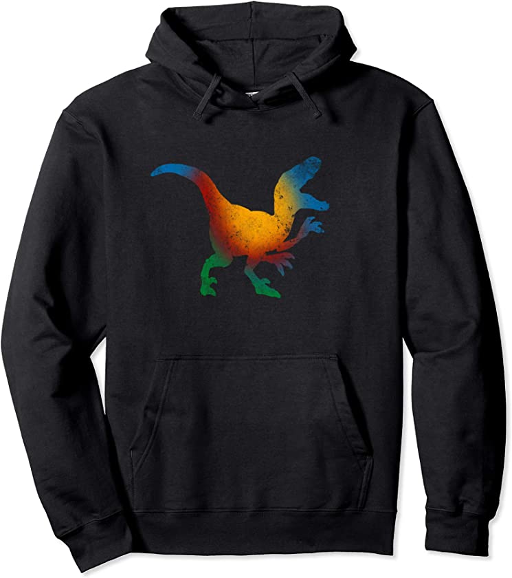 Velociraptor Raptor Hoodie Hoody Watercolor Dinosaur Gift