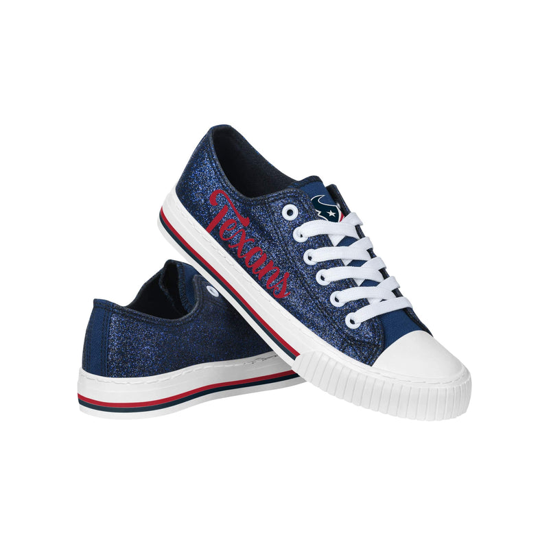 Houston Texans NFL Womens Color Glitter Low Top Canvas Shoes