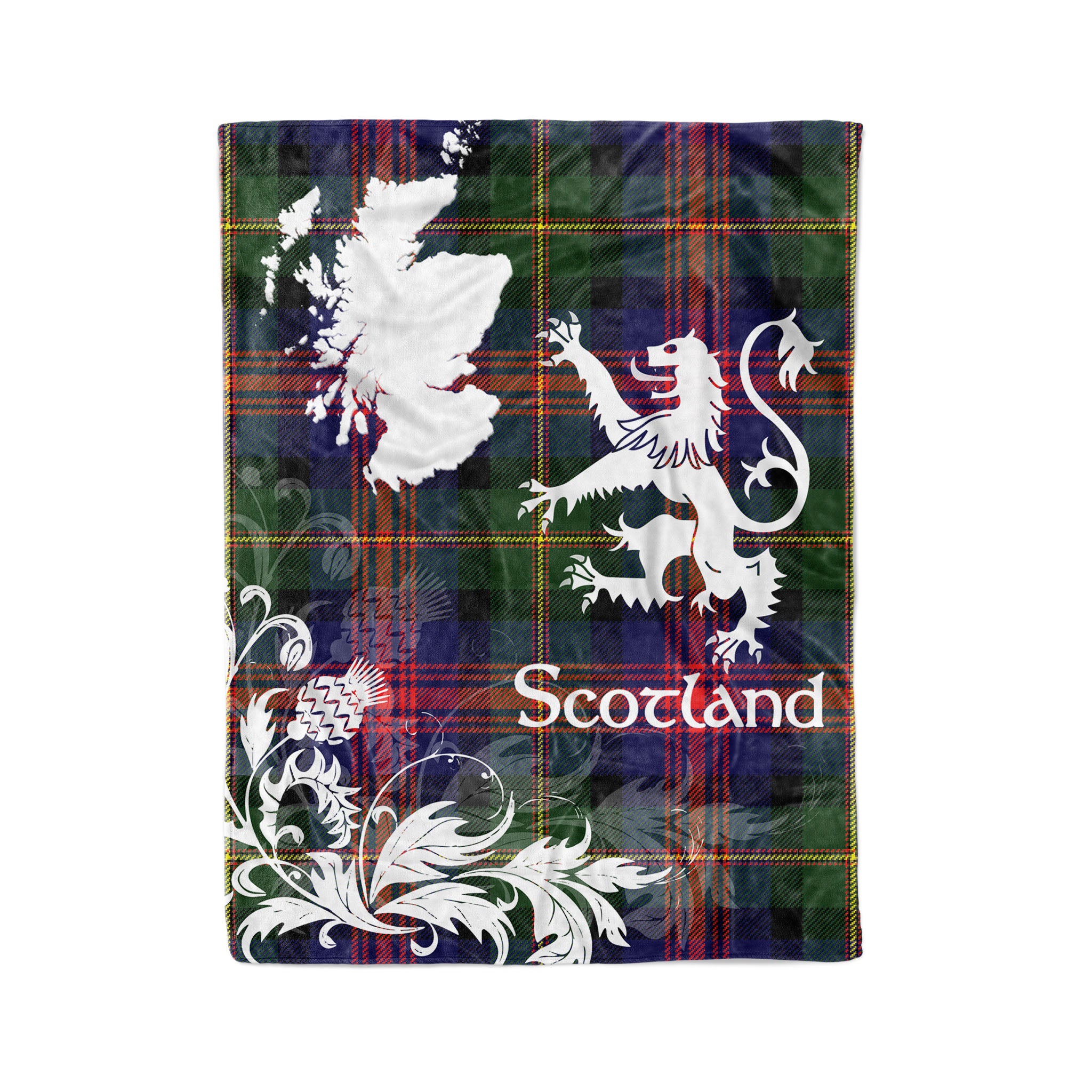 Tartan Plaid Fleece Blanket Tartan Blanket Thistle And Lion Scottish Clan Maclennan Plaid Blanket