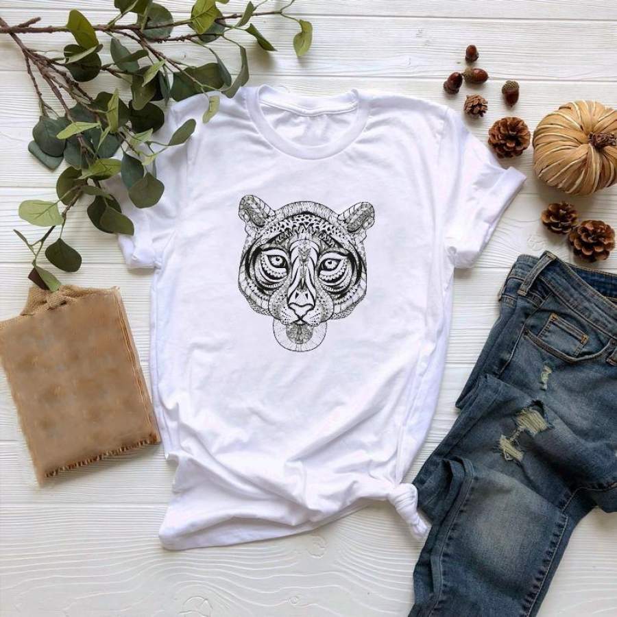 Tiger Men Casual Tee Shirt Cool Top