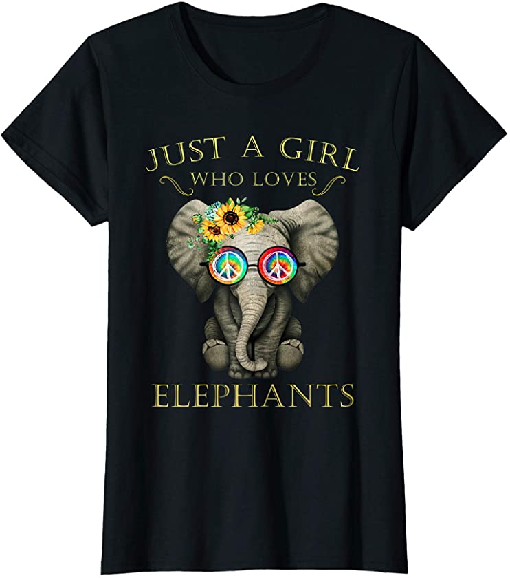 Just A Girl Who Loves Elephants Animal Tee T-Shirt