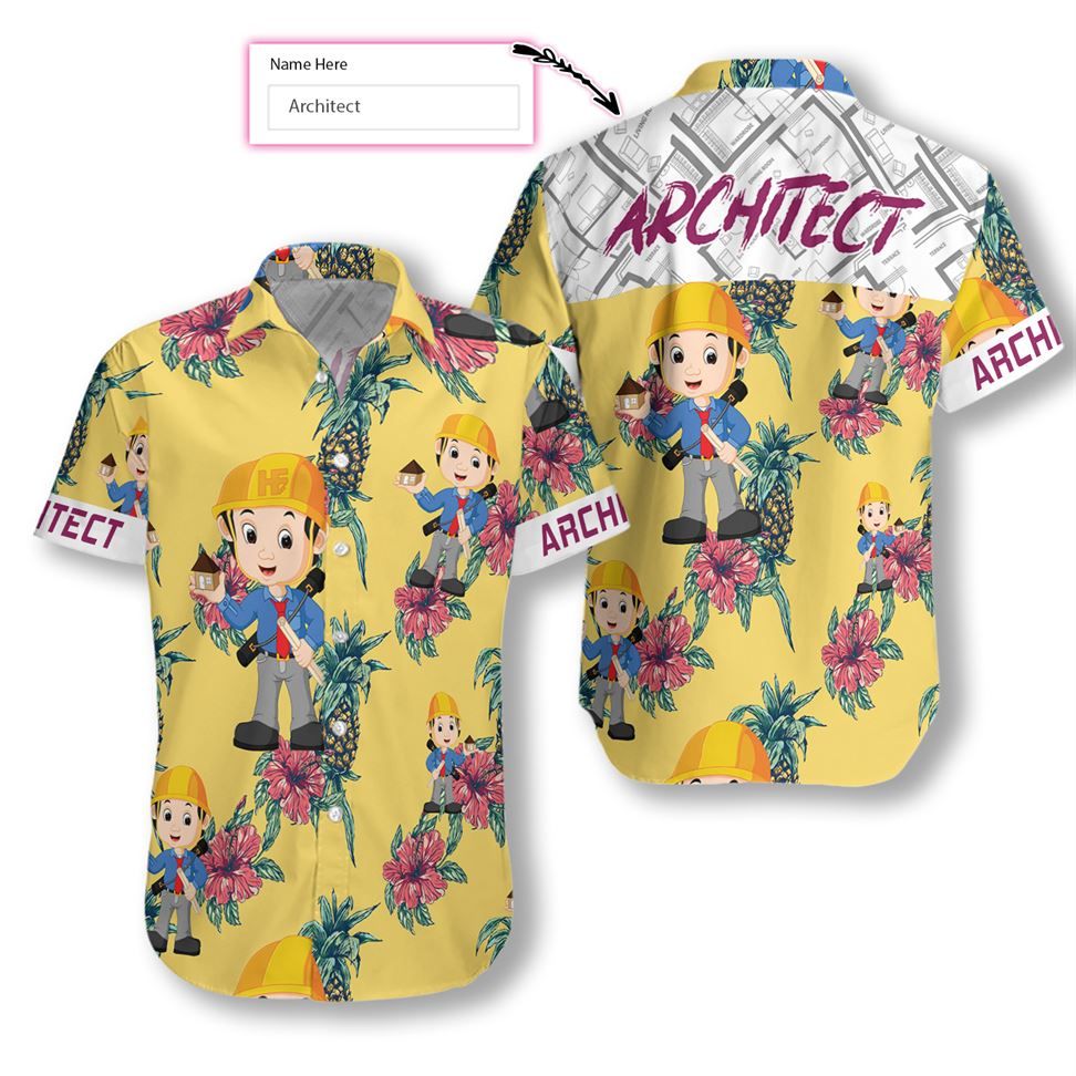 Architect Pineapple Seamless Pattern 1612 Custom Hawaii Shirt Ha94241