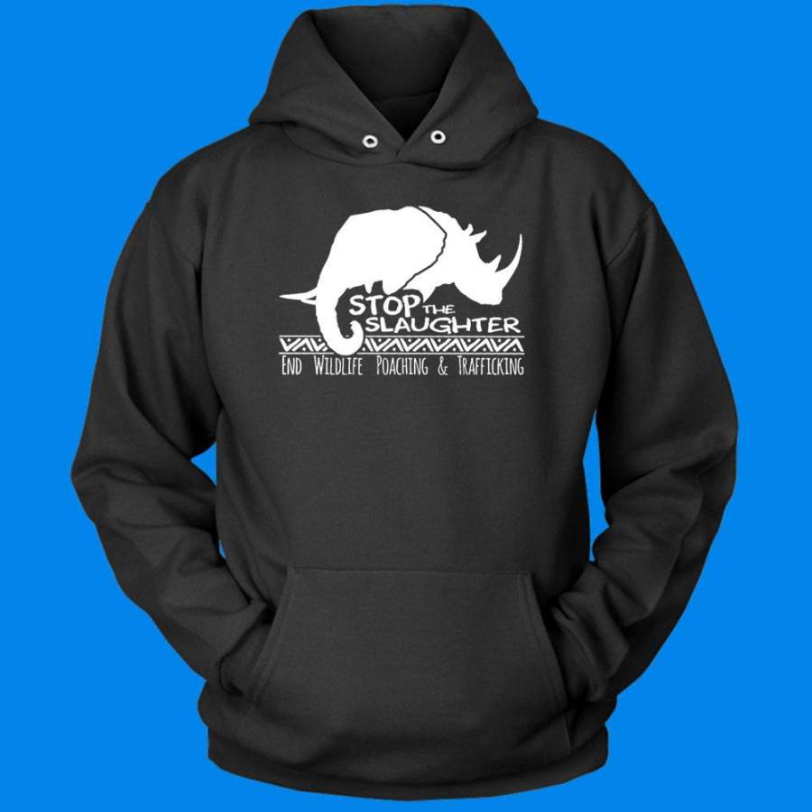 Animal Rights Anti Poaching Rhino And Elephant Men’S Hoodie