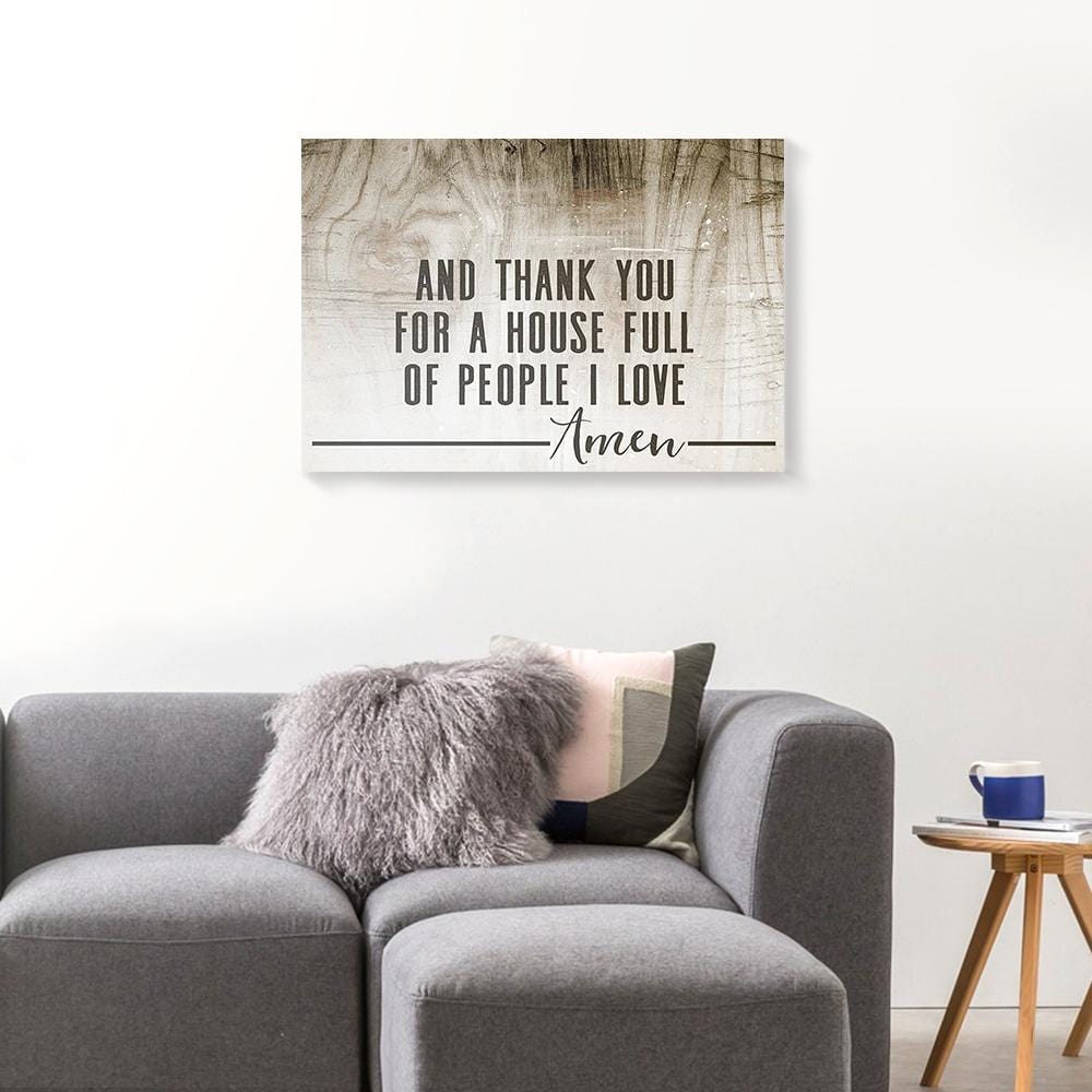 Canvas Prints A House Full Of People Amen Wood Vintage Christian Wall Art Canvas Home Decor Canvas