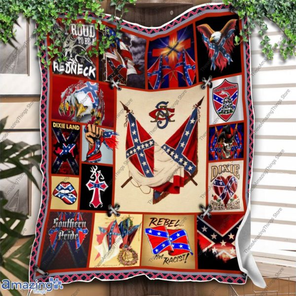 Proud To Be A Redneck, Rebel Not Racist Blanket