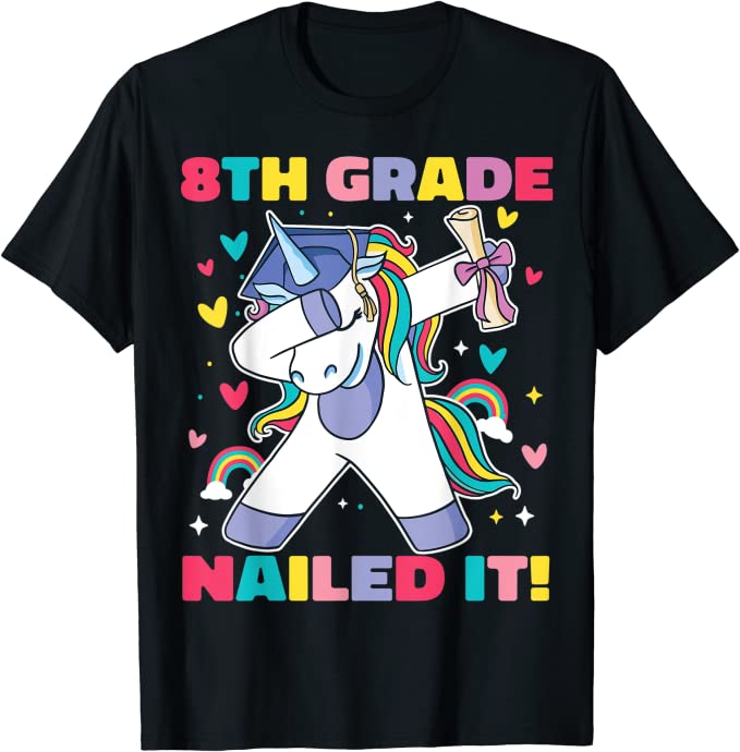 8th Eighth Grade Graduation Nailed It Class of 2023 T-Shirt - TEENIDI Store