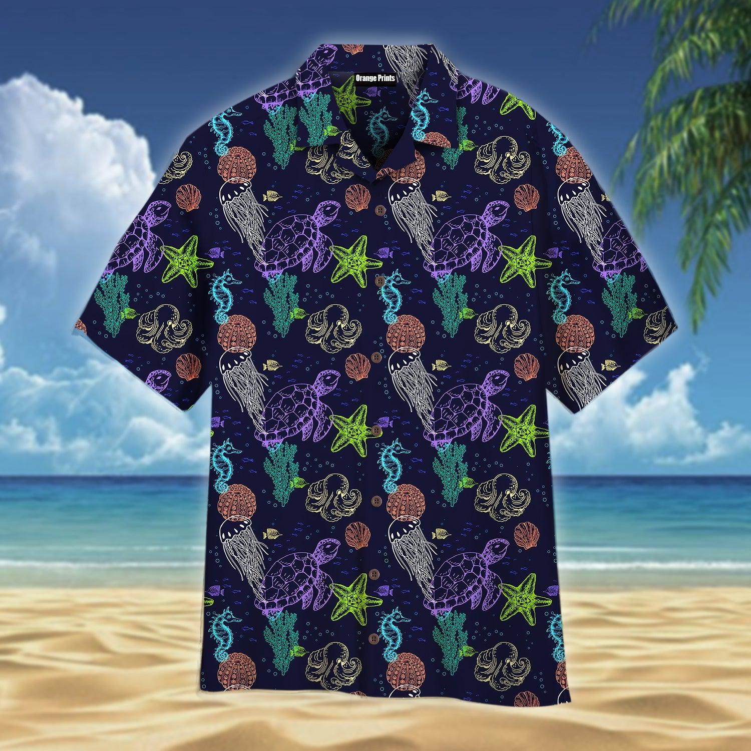 Neon Colorful Sea Life Hawaii Shirt For Men Women Ha54915