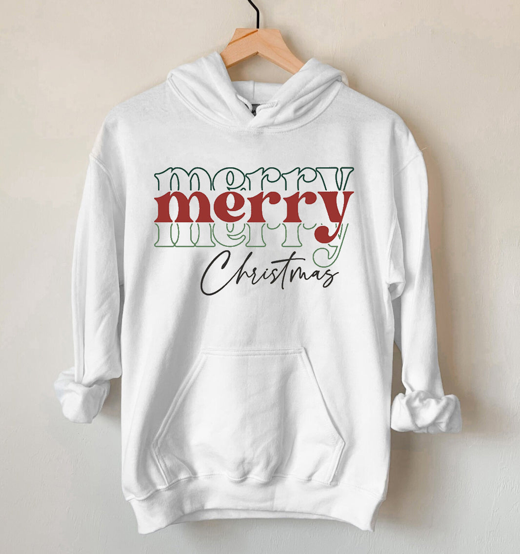 Merry Merry Merry Christmas Hoodie, Merry Christmas Hoodie, Merry Christmas Youth Hoodie, Christmas Hooded Sweatshirt