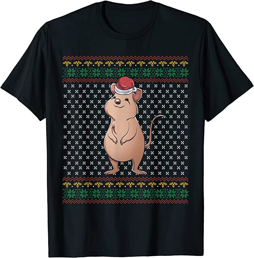 Ugly Christmas Merry Xmas Cute Animal Australia Quokka T-Shirt