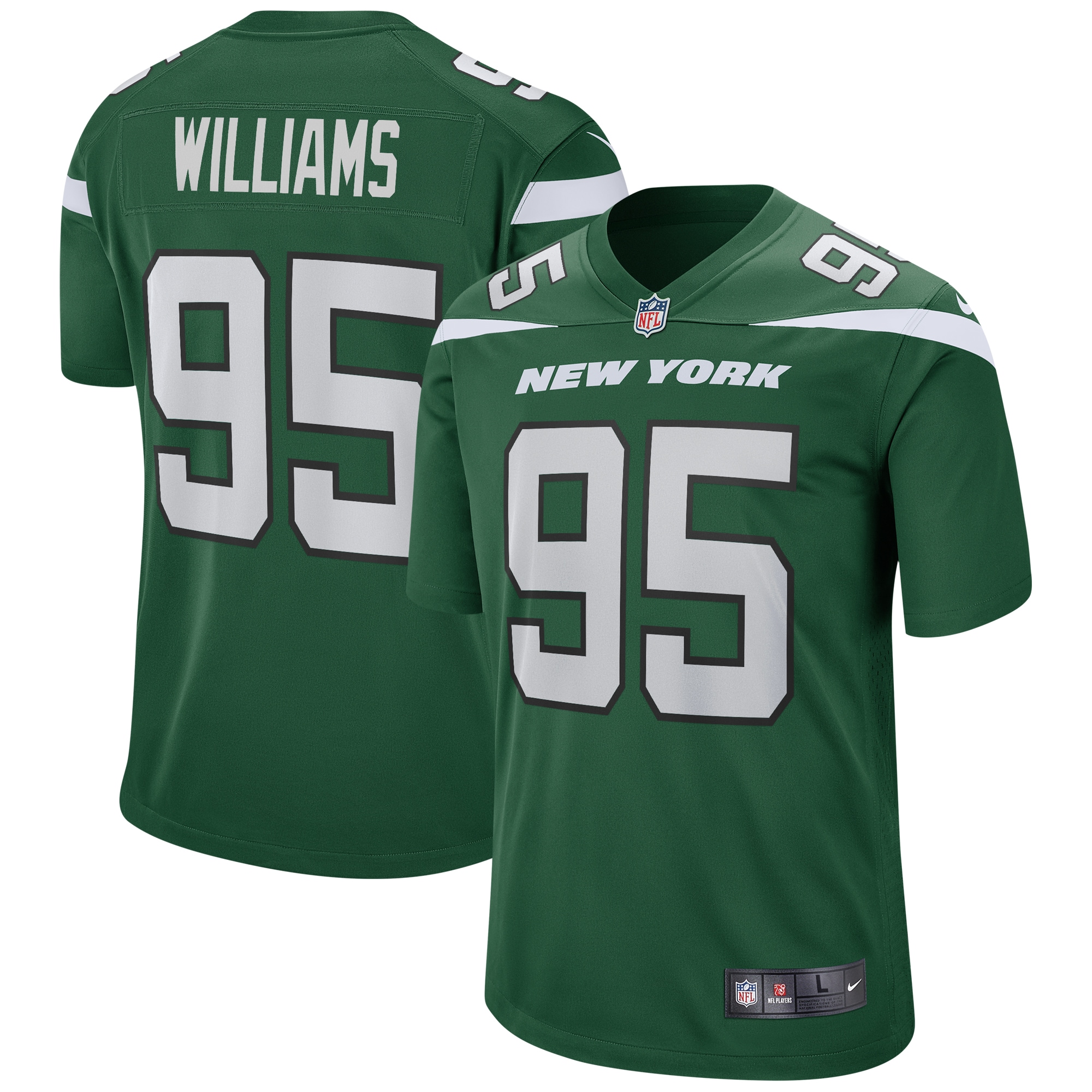 Quinnen Williams New York Jets Game Jersey – Gotham Green