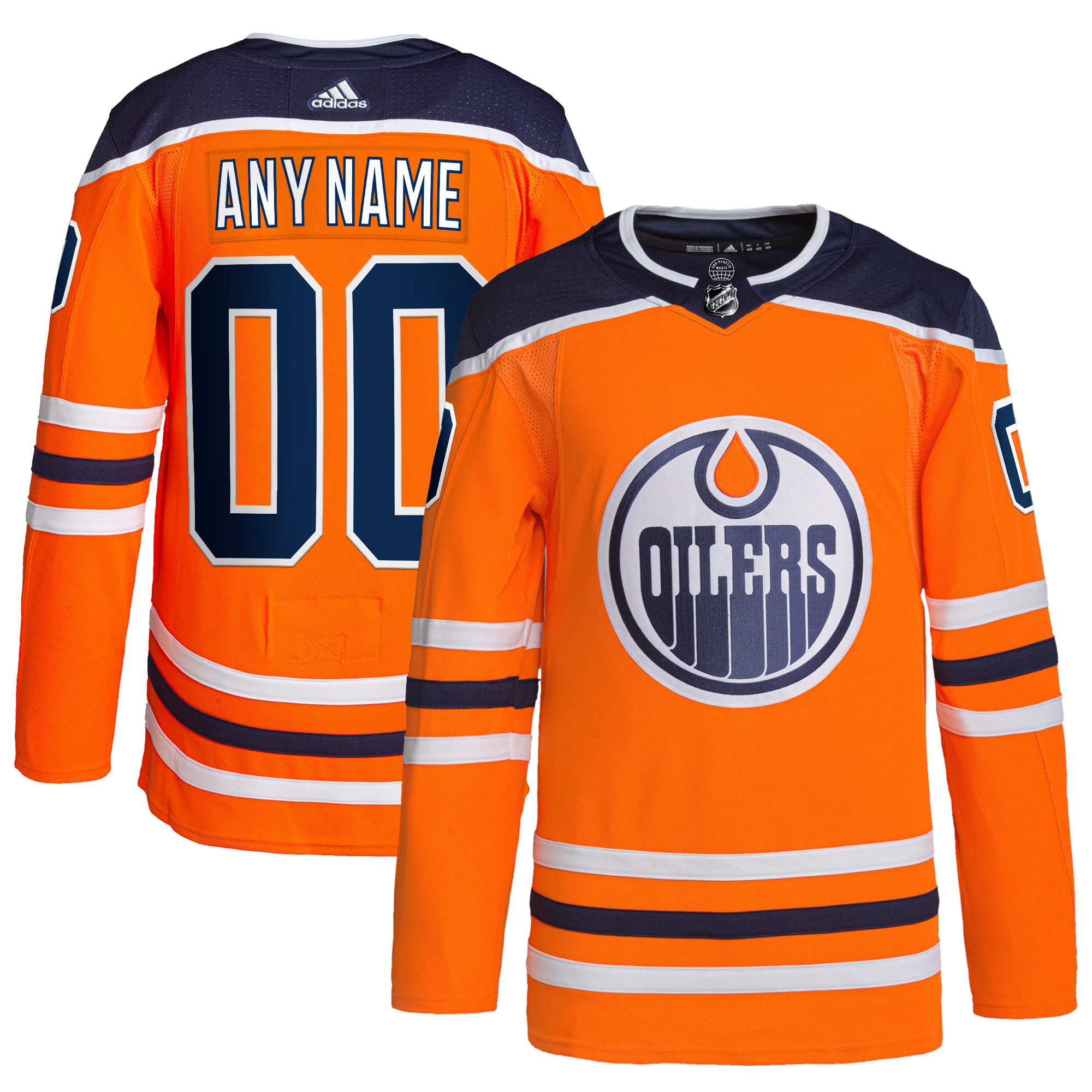 Edmonton Oilers Home Primegreen Authentic Custom Jersey – Orange