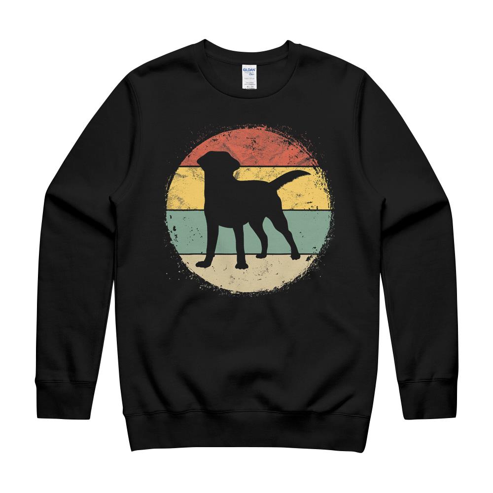 Circular Retro Labrador Owner Gift Golden Black Lab Dad Mom T-Shirt Crewneck Sweatshirt