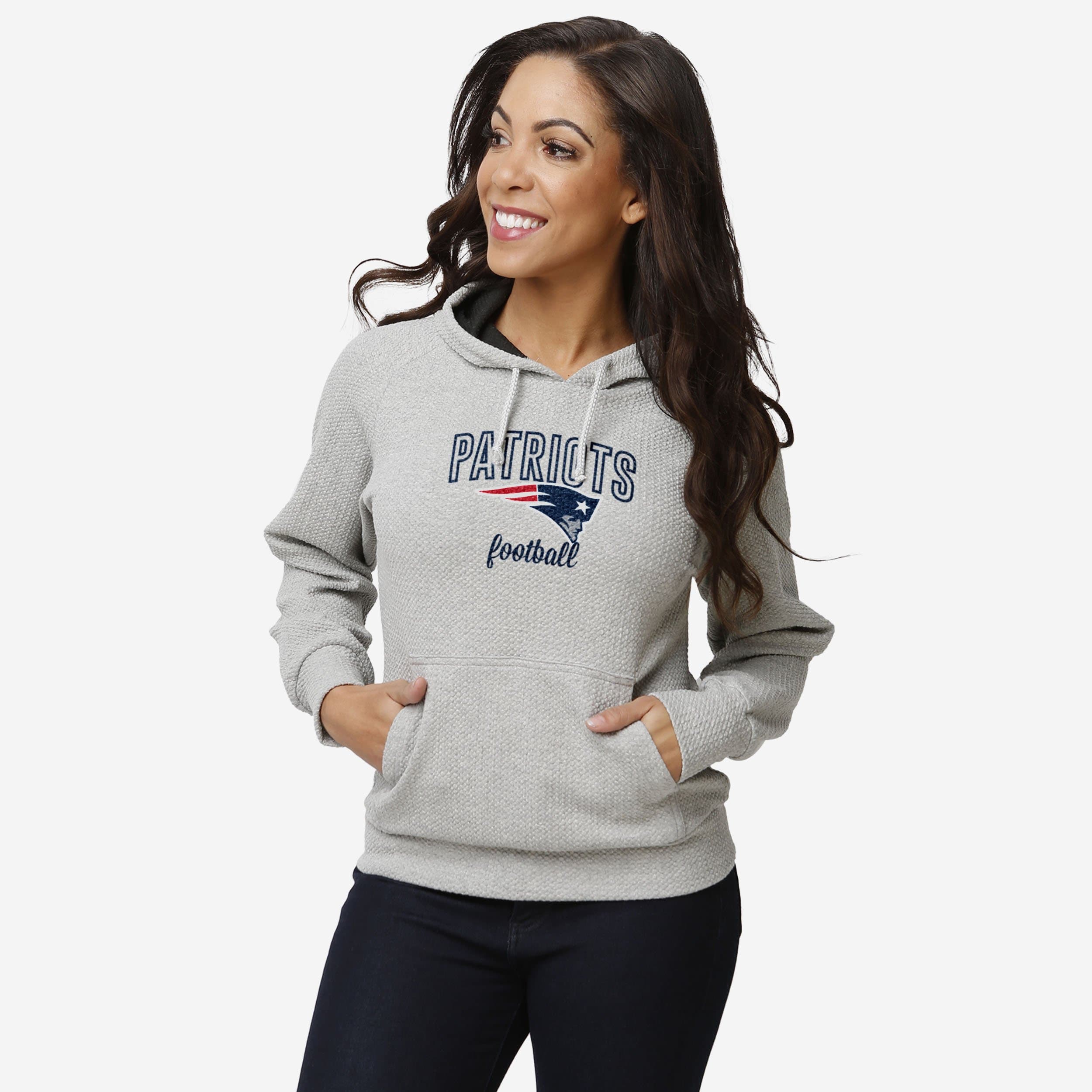 New England Patriots Womens Gray Woven Hoodie