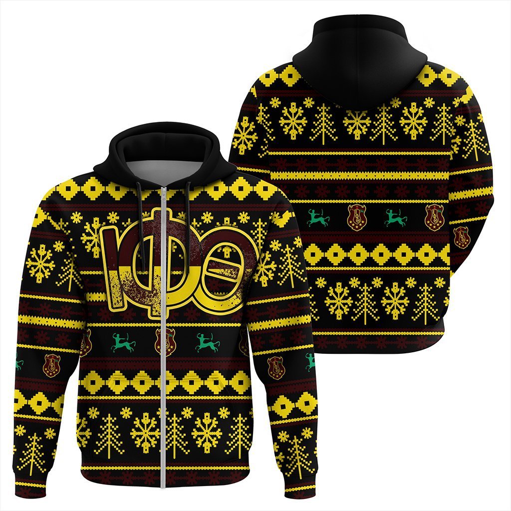 Greek Life Hoodie – Iota Phi Theta Christmas Splatters Zip Hoodie