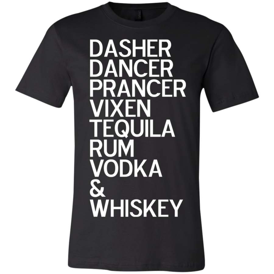 AGR Dasher dancer prancer vixen tequila rum vodka and whiskey T-Shirt  USA