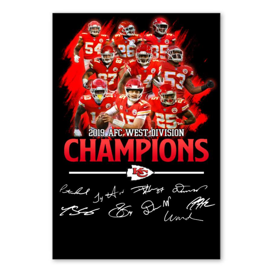 Kansas City Chiefs 2019 Champions Afc West Vertical Poster