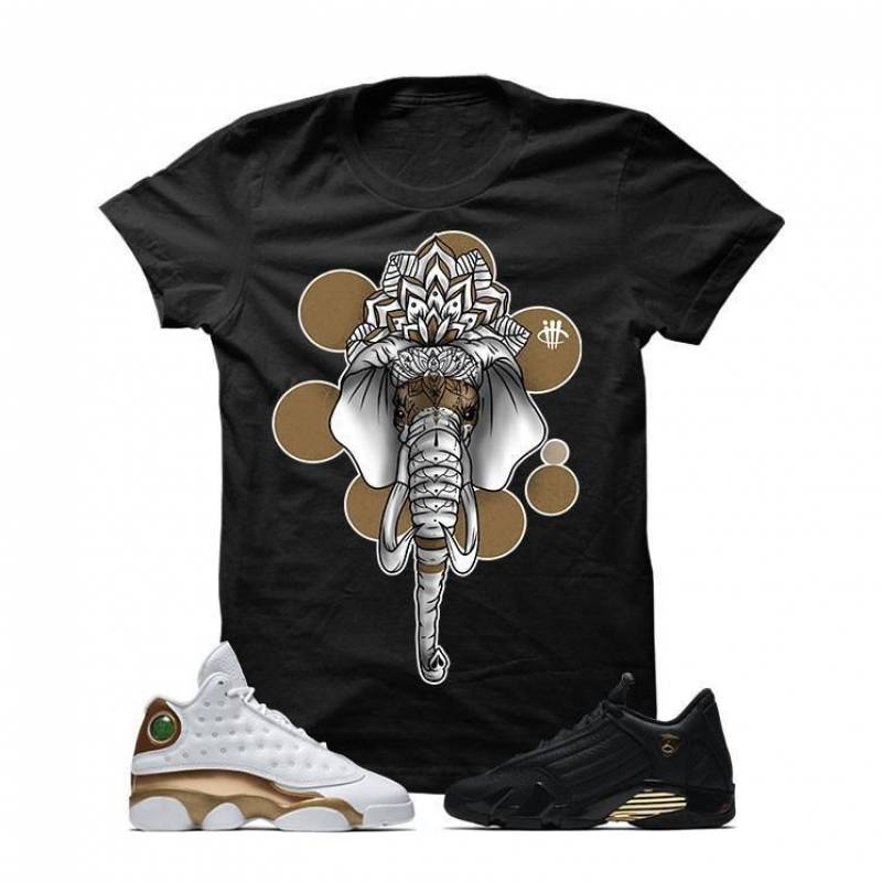 Jordan 13/14 Defining Moments Pack Black T Shirt (ELEPHANT MANDALA)