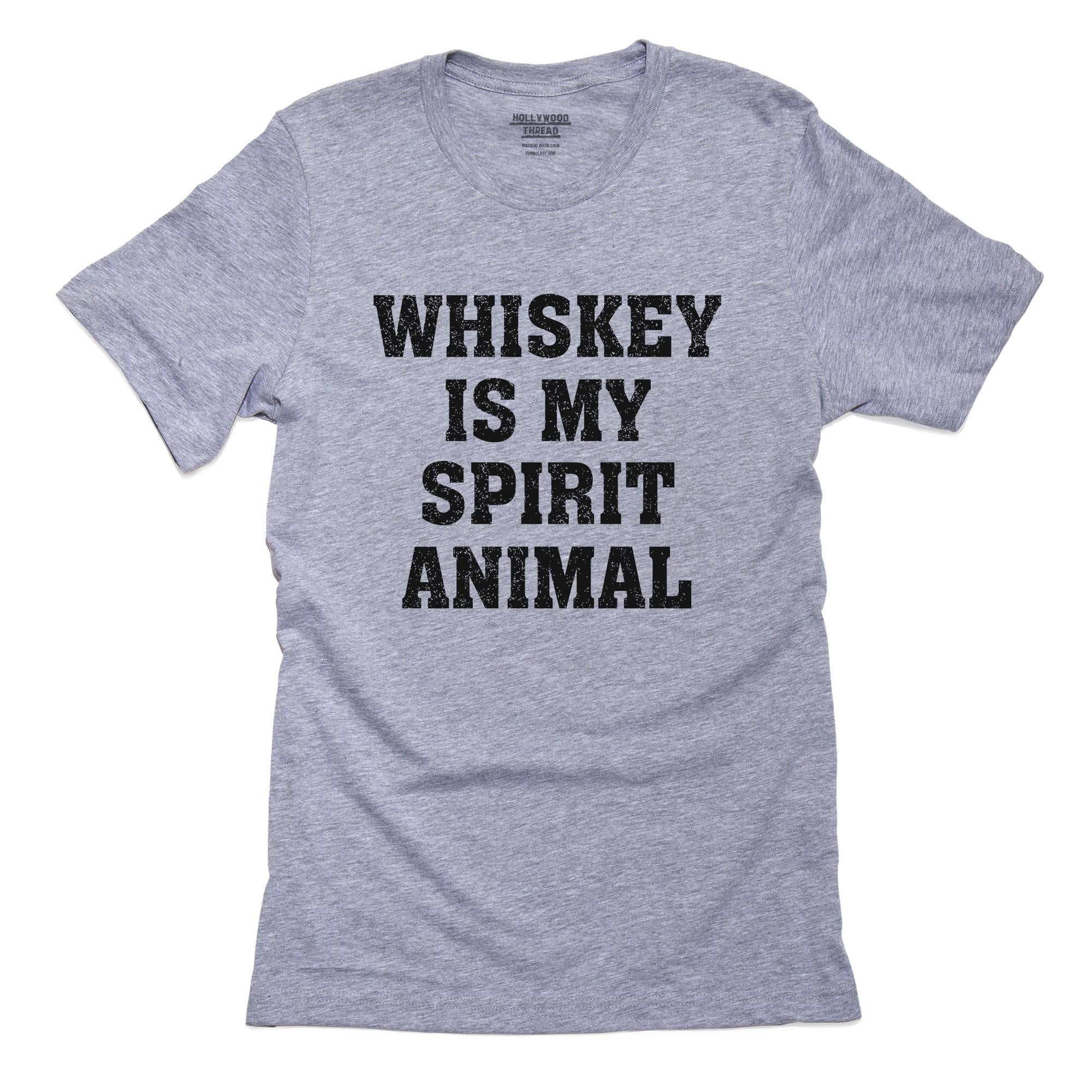 Whiskey Is My Spririt Animal T-Shirt, Framed Print, Pillow, Golf Towel