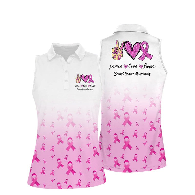 Peace Love Hope Sleeveless Polo Shirt, Women’S Sleeveless Polo Shirts Quick Dry Golf Tennis Shirt