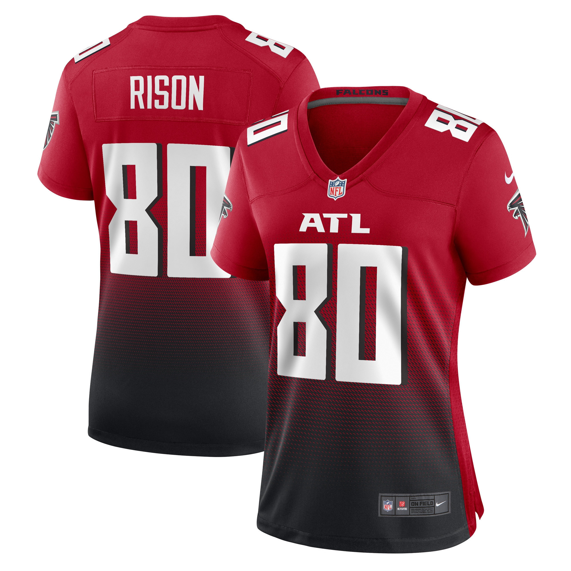 Andre Rison Atlanta Falcons Womens Retired Player Jersey Red NFL