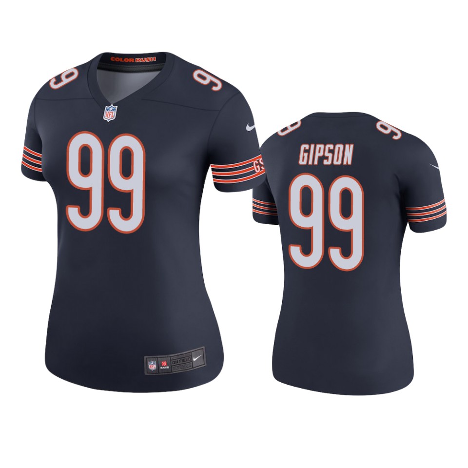 Chicago Bears Trevis Gipson Navy Color Rush Legend Jersey – Womens