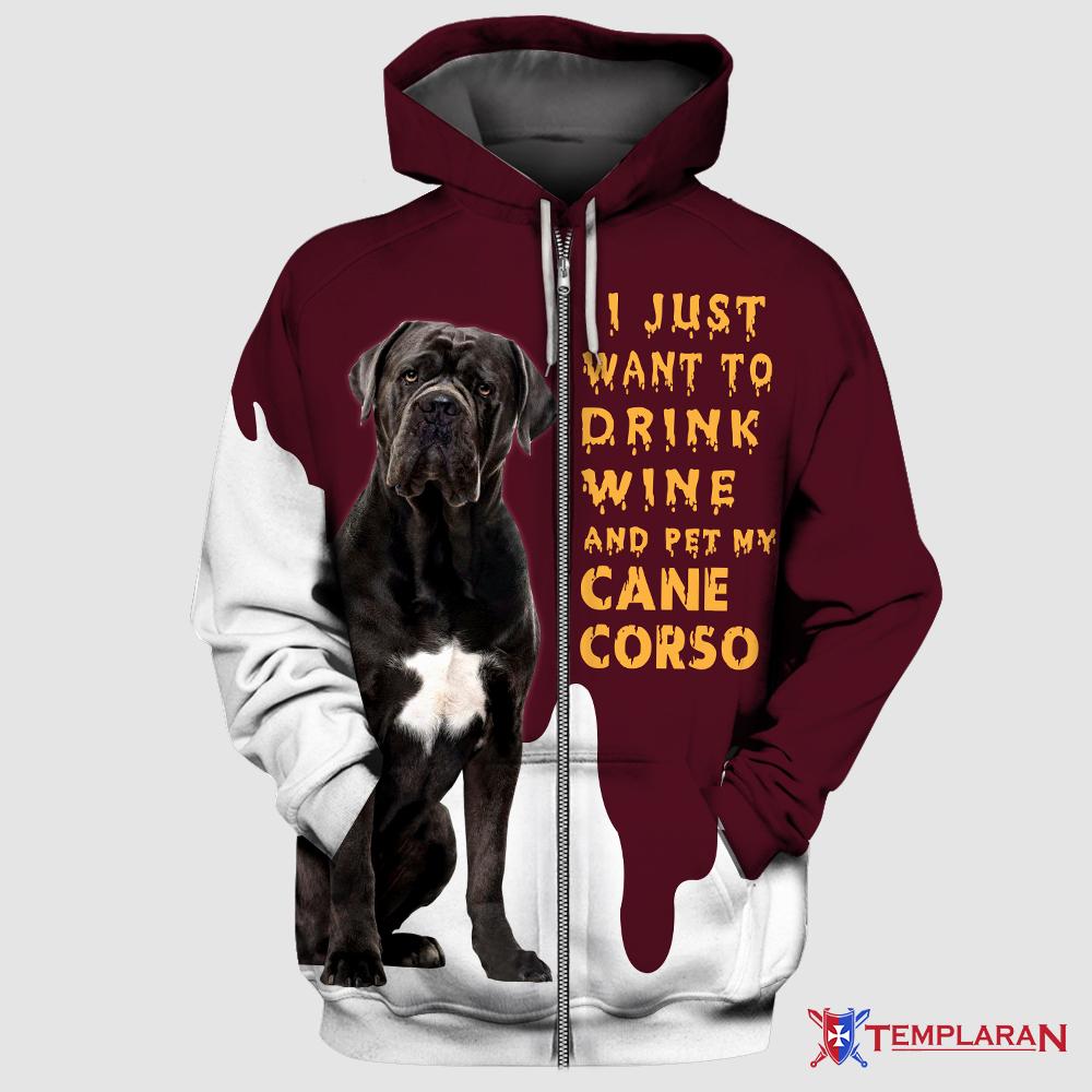Cane Corso 3D Full Printing Zip Hoodie
