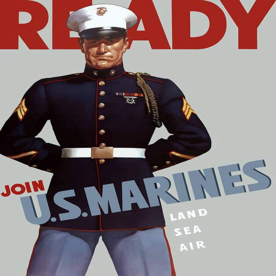 NMT2512 - Veteran - US Marines Ready - Poster - Intercept Inter National