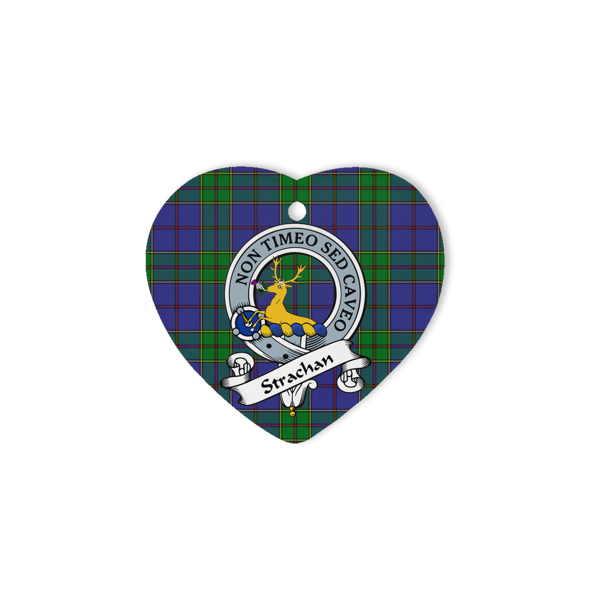 Strachan Scottish Clan Badge Plaid Ornament Gift. Christmas Tree Ornament Strachan Clan Tartan Ornament Great Christmas Ornaments Gift Heart Ornament