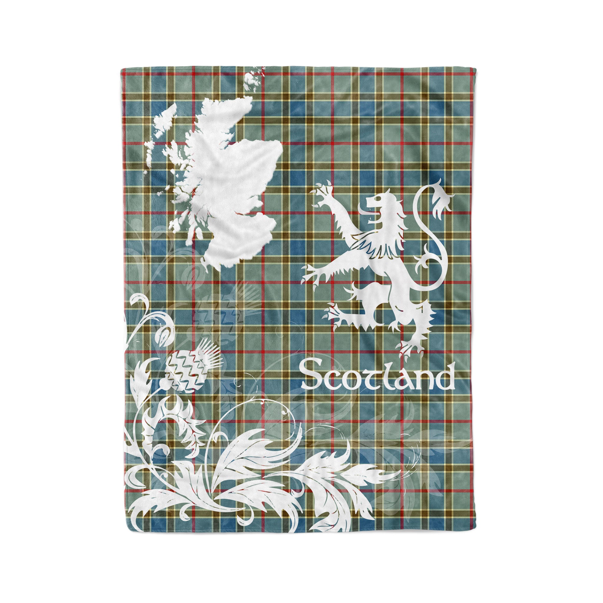 Tartan Plaid Fleece Blanket Tartan Blanket Thistle And Lion Scottish Clan Balfour Plaid Blanket