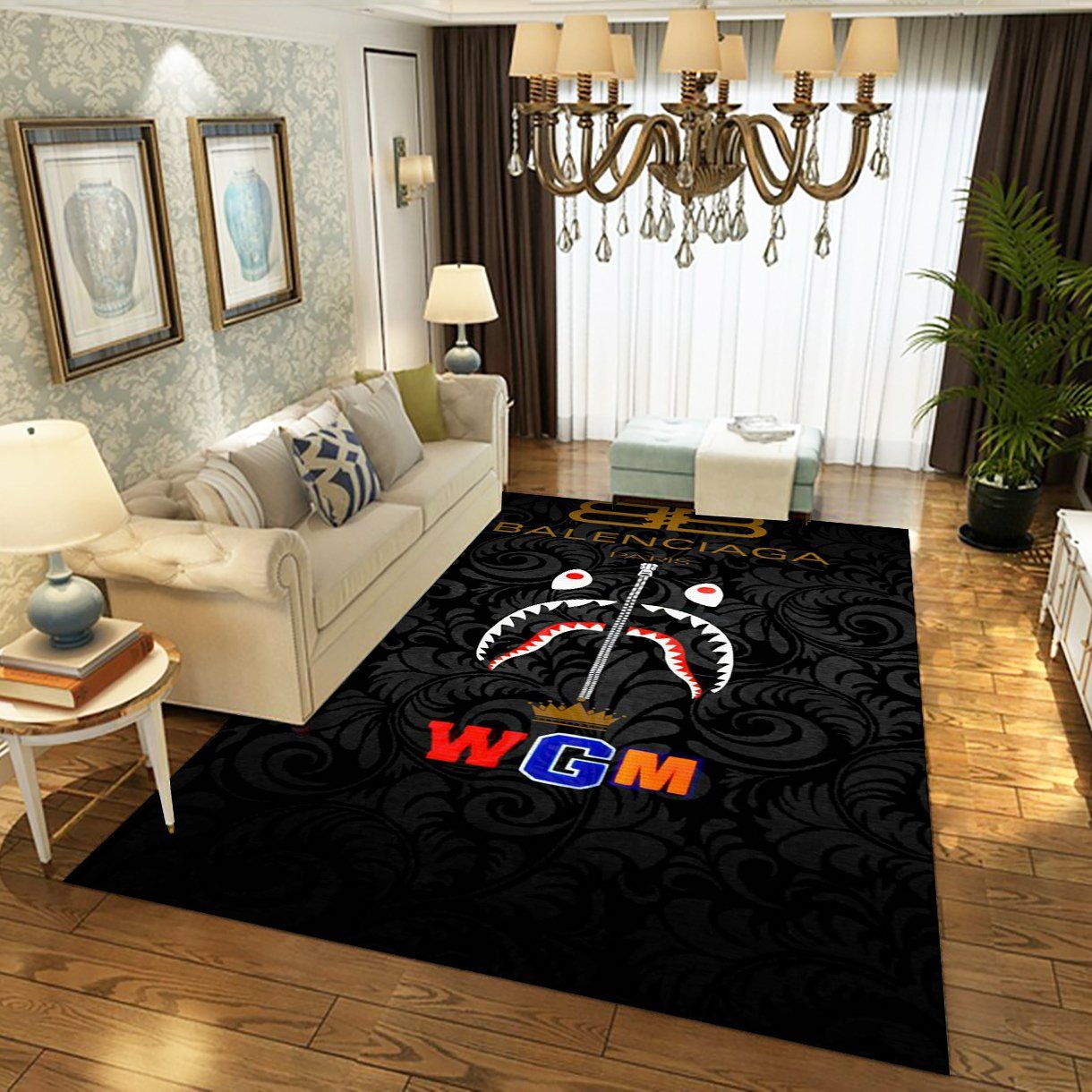 Balenciaga Ver Shark Rug Living Room Rug  Home Decor