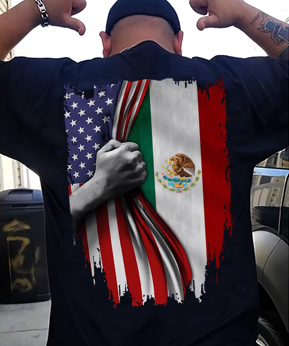 American Flag Mexico Mexican Flag Pride Christ Gift Standard/Premium T-Shirt