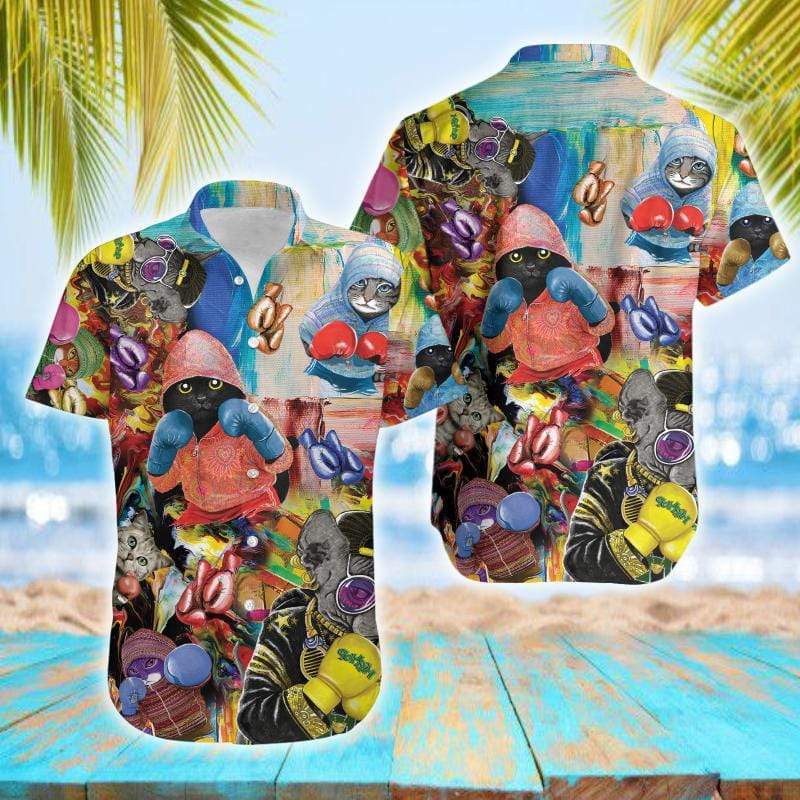 Boxing Cats Cute Aloha Hawaii Shirts For Men Women Ha12709