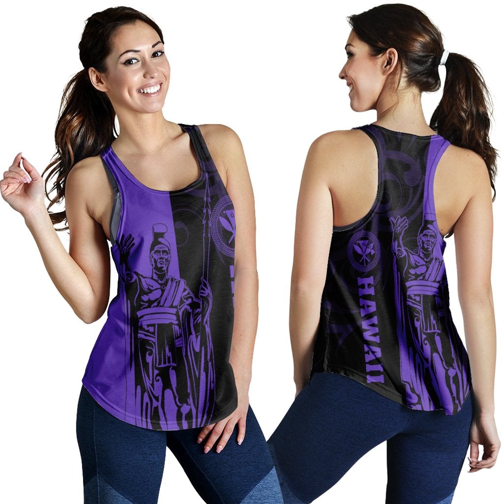 Hawaiian King Polynesian Racerback Tank Lawla Style Purple Ah Ha88855