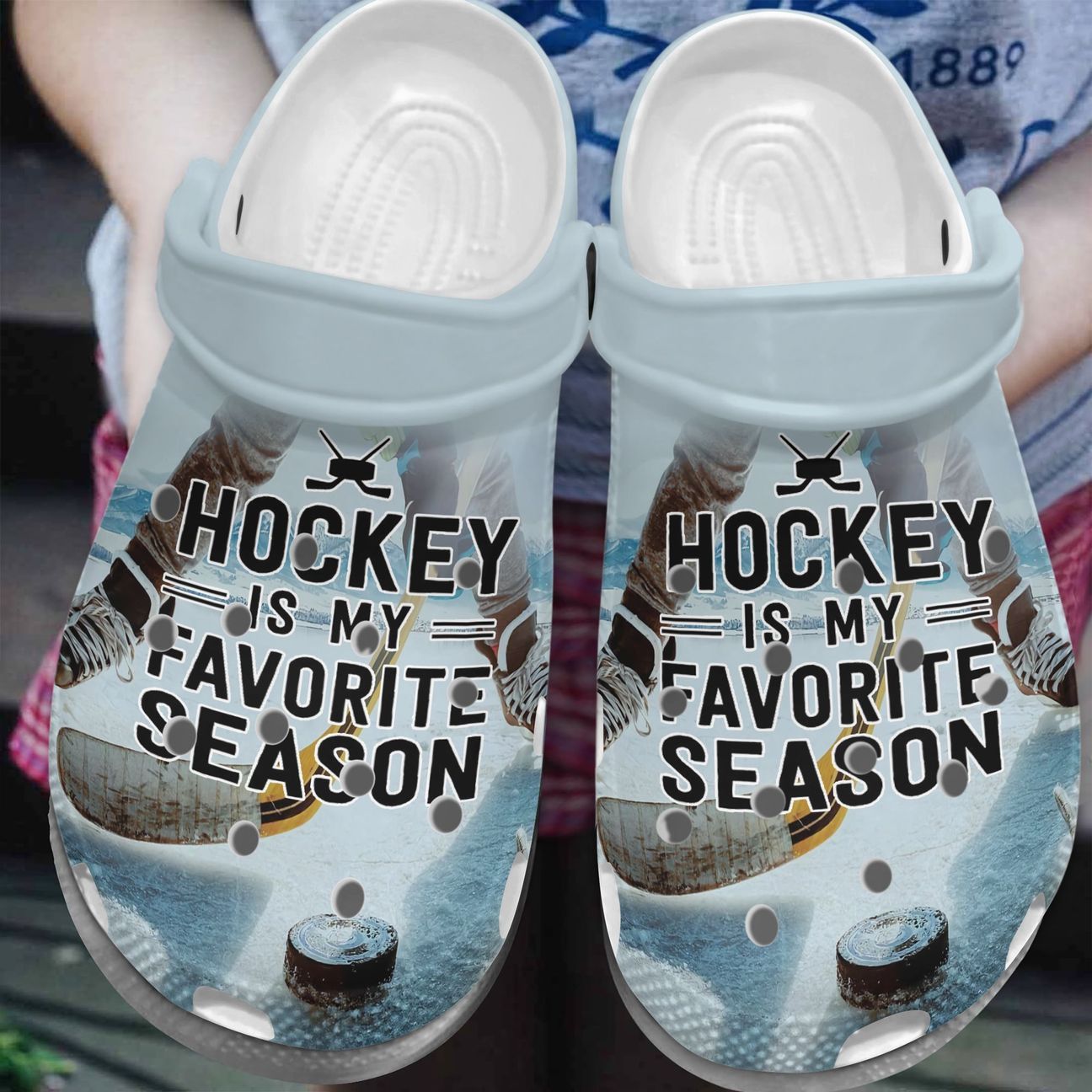 Hockey Personalize Clog, Custom Name, Text, Fashion Style For Women, Men, Kid, Print 3D My Favorite Season