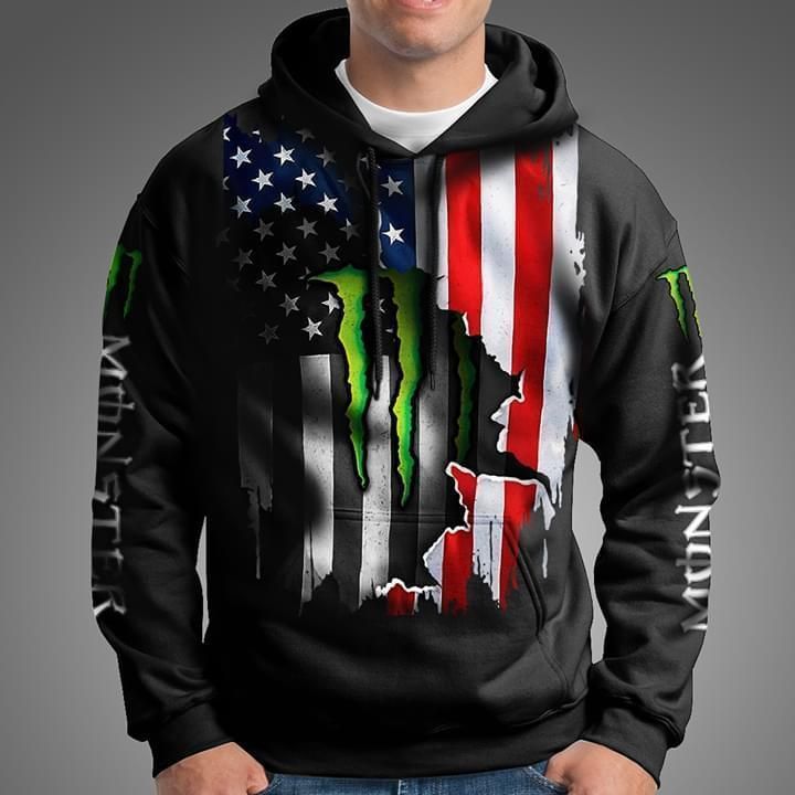 Monster Energy American Flag Ripped 3D All Over print Hoodie, T-shirt, Sweater, Jacket