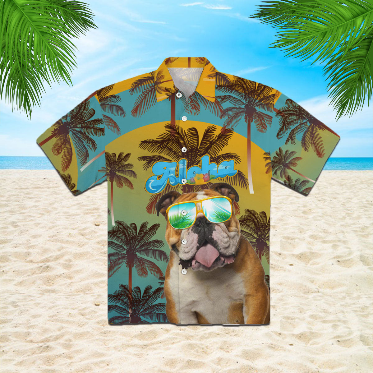 Bulldog Aloha Christmas Hawaiian Shirt | For Men & Women | Hw2050
