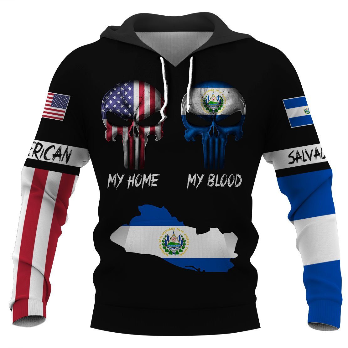 American My Home Salvadoran My Blood Hoodie 3D Full Printing Hoodie And T-Shirt