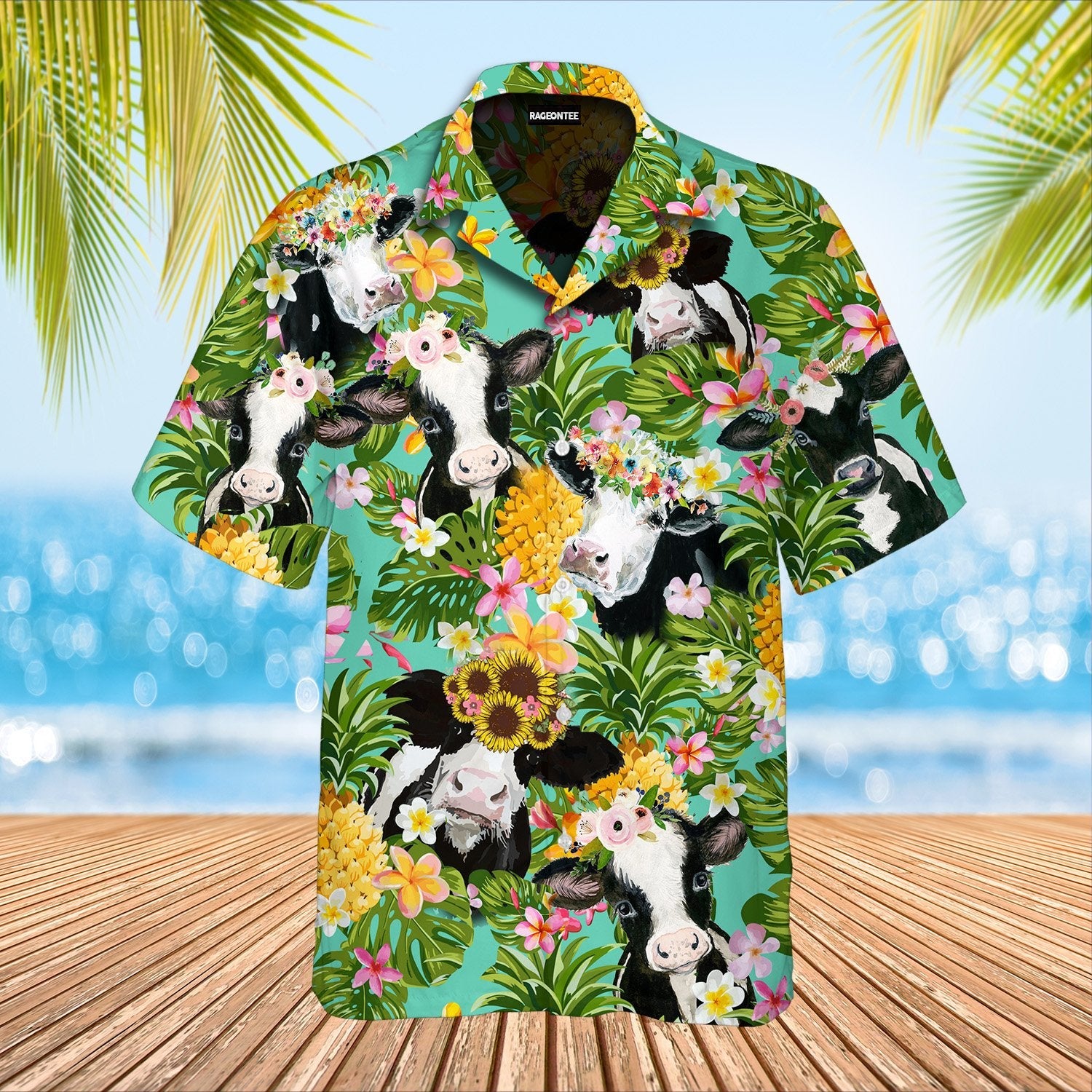 Funny Cow With Flowers Hawaii Shirt For Men Women Adult Ha95103